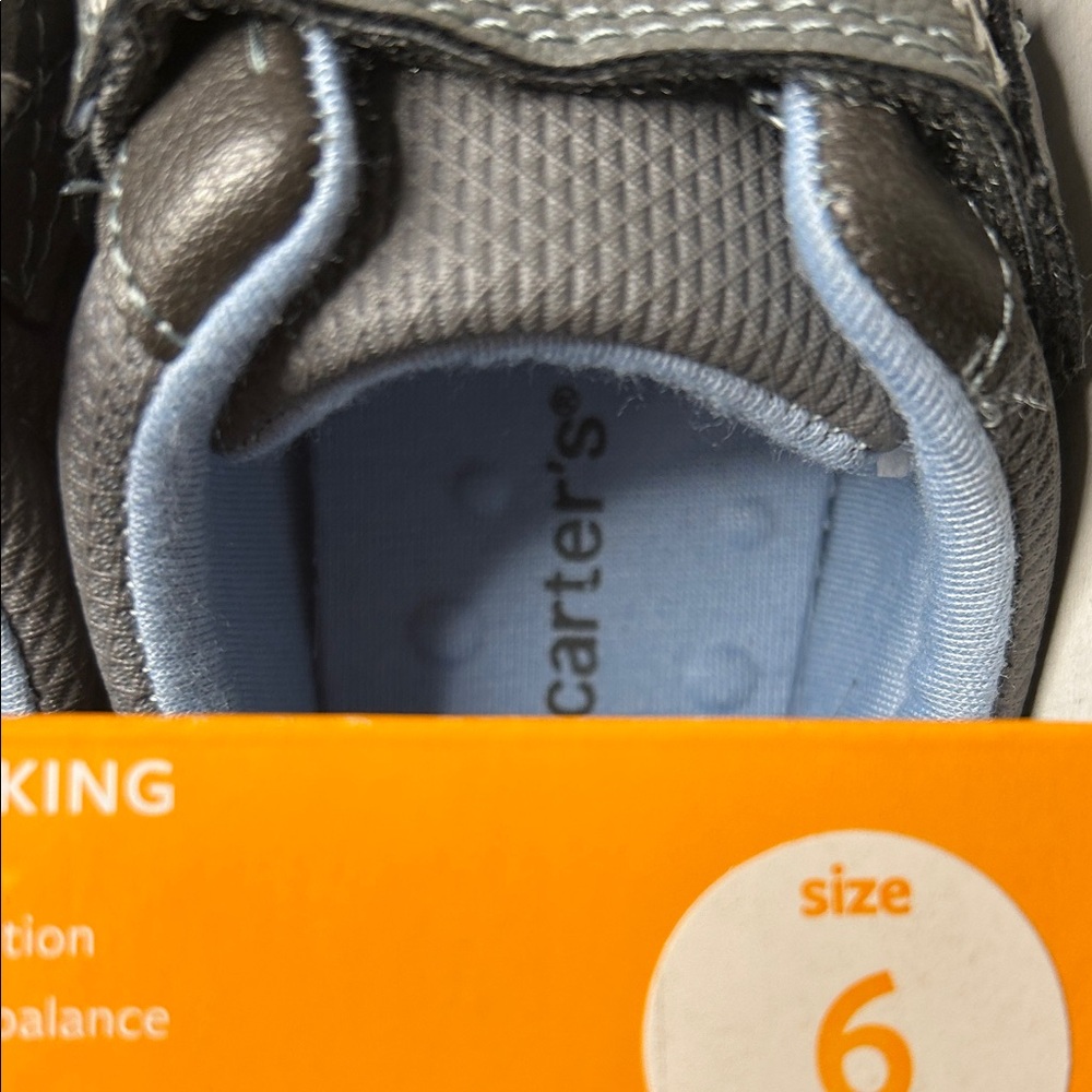 NWT Carter's Black and Gray Walker Shoes | Never Worn - Picture 2 of 7